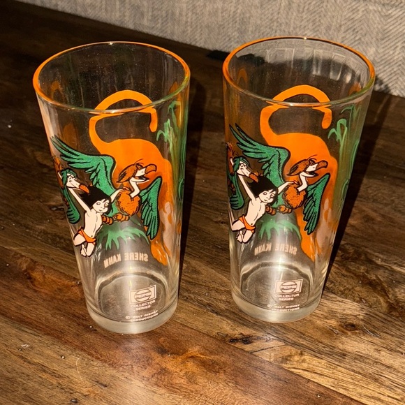 VTG Pepsi/The Jungle Book/Walt Disney World Themed Glasses Set of 2 SHERE KAHN - Picture 6 of 11